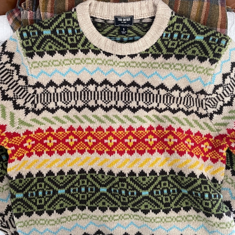 Todd Snyder Fair Isle Crewneck Sweater S